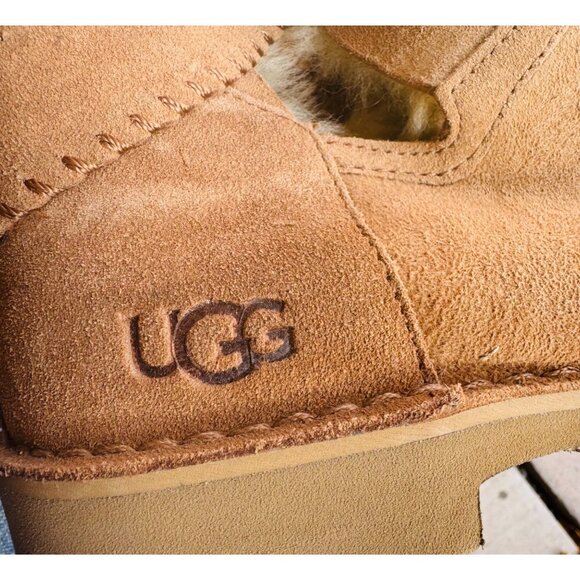 UGG MCKAY CHESTNUT Women's Size 8 SUEDE SHEARLING ANKLE BOOTS - Picture 12 of 12
